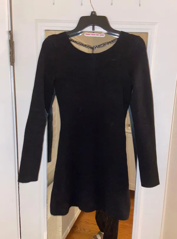 Black Long Sleeve Mini Dress - Image 5