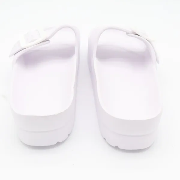 Womens White Platform Slide Sandals Chunky Buckle Strap Foam Slides Size 9 - Image 5