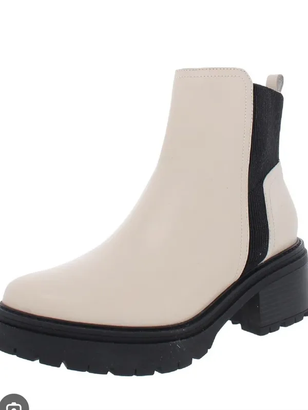 Naturalizer Jadyn Porcelain Leather Chelsea Boots Booties Lug Sole Chunky Size 7 - Image 3
