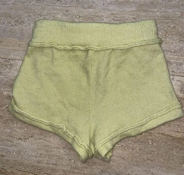 Free People Intimately Pullon Shorts Womens Cable Knit Lounge Mini Yellow Size S - Image 3