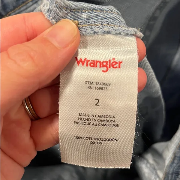 Wrangler Denim Button Front Midi Skirt Size 2 (Runs Large Fits More 4-6) - Image 8