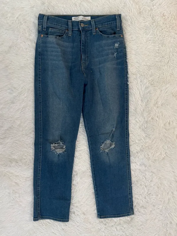 Levi's Signature by Levi Strauss Women High Rise Straight Distressed Jeans size 8 W29⁠ - Image 2