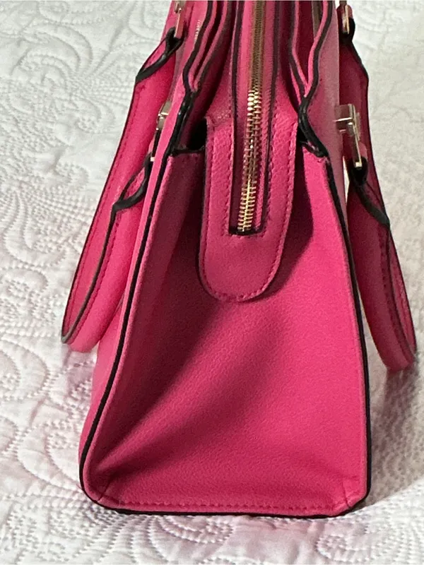 Nine West Strawberry Pink Shoulder Bag Purse Women’s Handbag Large - Image 8