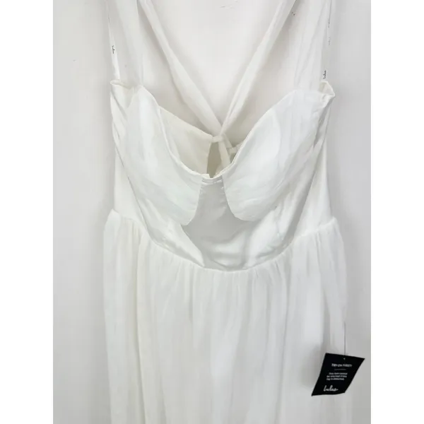 Lulus Twirling For You Ivory Lace-Up Bustier Tulle Midi Dress A Line Large NWT - Image 7