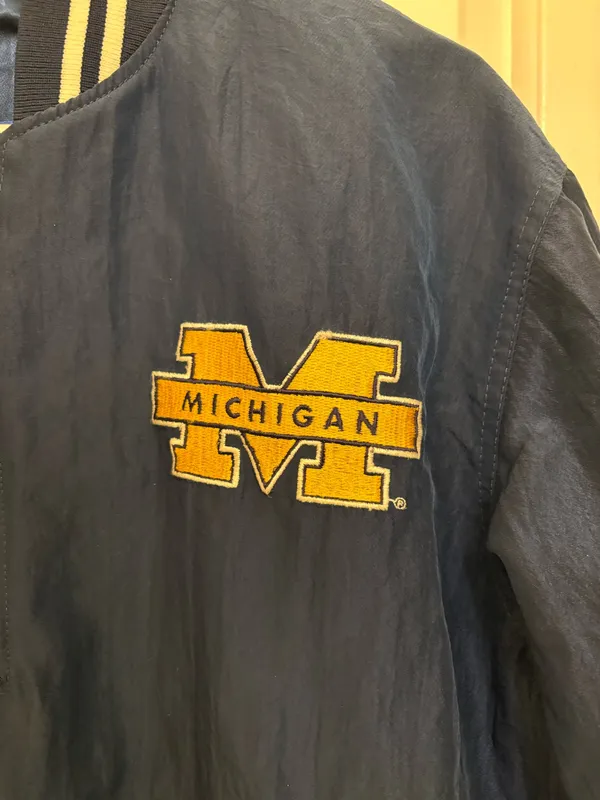 Michigan Wolverines STARTER Navy Blue Y2K Style Quarter Zip Lightweight Jacket - Image 3