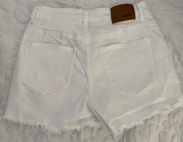 Amazon White distressed Jean shorts - Image 2