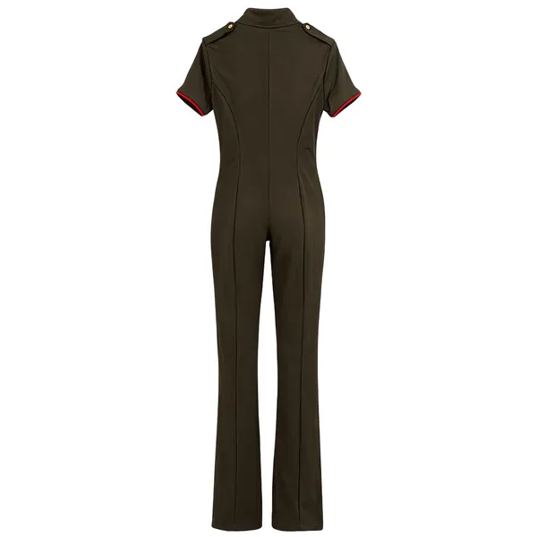 Charades Air Force Angel Pilot Officer Costume Green Jumpsuit Medium NEW - Image 3