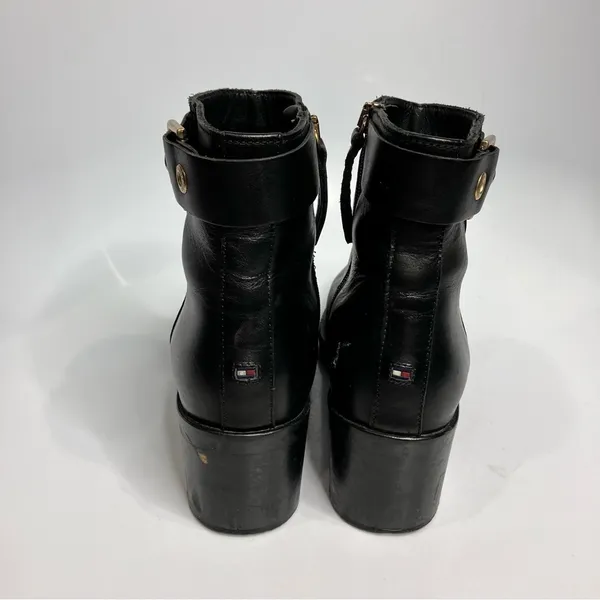 Tommy Hilfiger gold buckle Parson‎ boots black leather size 39 - Image 5