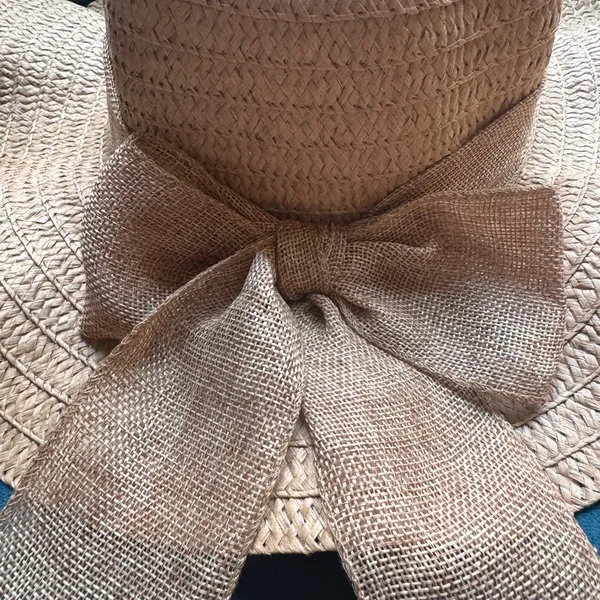 Elegant Tan Sun Hat with Bow - Image 5