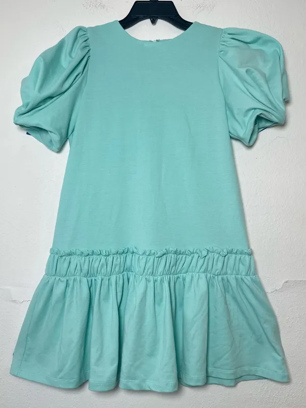 English Factory 100% Cotton Women’s XS Puff Sleeve Mini Dress in Mint Green - Image 3