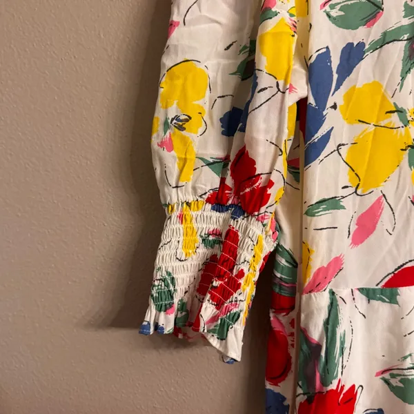 RIXO‎ Floral Print Maxi Dress White Size 8 - Image 8