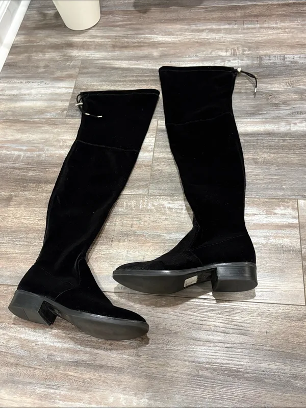 Sam Edelman Black Velvet Patricia OTK Size 8 Boots - Image 5