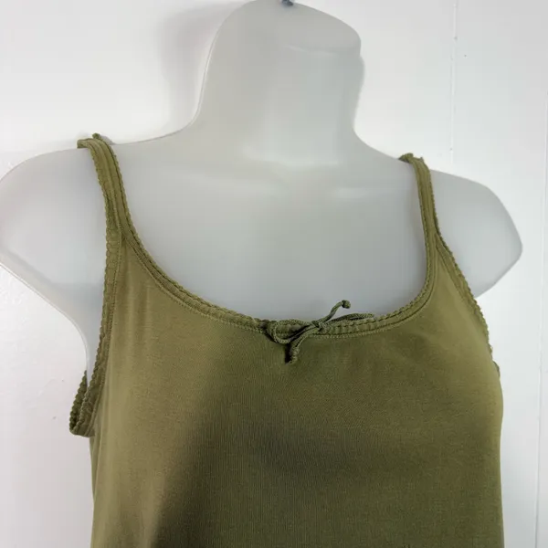 Abercrombie & Fitch Vintage Y2K Army Green Bow Butterfly Patch Tank Top Medium M - Image 2