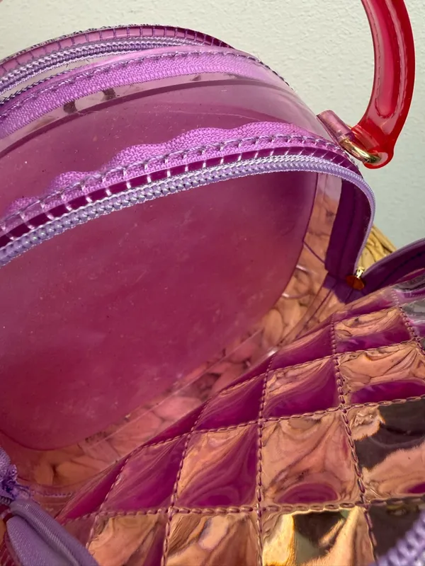 DELUXITY Bag jelly pink Purple purse Quilted Pattern clear Y2K festival Barbie - Image 4