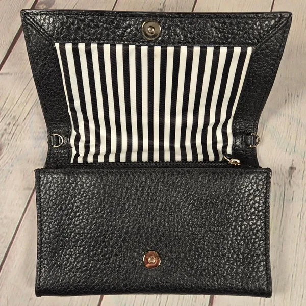 Kate Spade Southport Avenue Natalie Black Pebbled Leather Clutch‎ Crossbody - Image 5