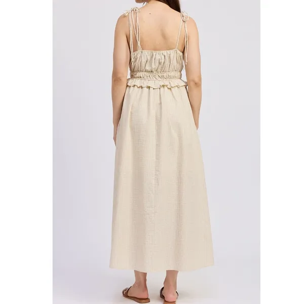 En Saison Brown Stripe Midi Dress - Image 3