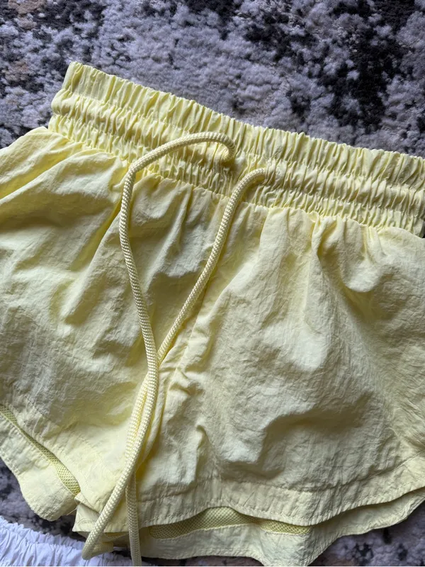 Forever 21 Yellow & White Elastic Waist Athletic Shorts Duo - Image 2