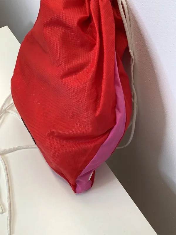 Jansport Red & Pink Vintage Drawstring Bag, Used - Image 7