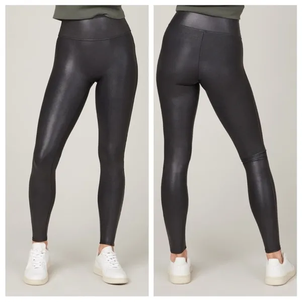 Athleta All Over Gleam Faux Leather Leggings High Rise size small - Image 2