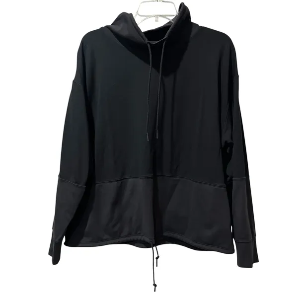 Athleta Hermosa Mock Neck Sweatshirt BLACK‎ SIZE Medium Great Shape - Image 4