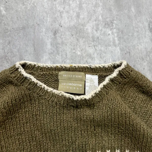 Vintage Style Knitted Reindeer Christmas Sweater - Image 4