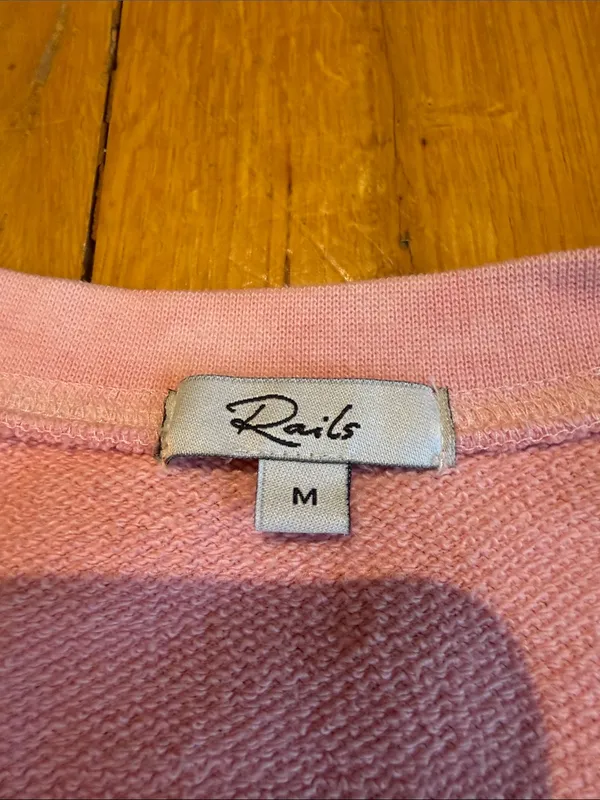 RAILS REEVES Pink Peach Dip Dye Pullover Sweatshirt Medium - C51-048 - Image 3