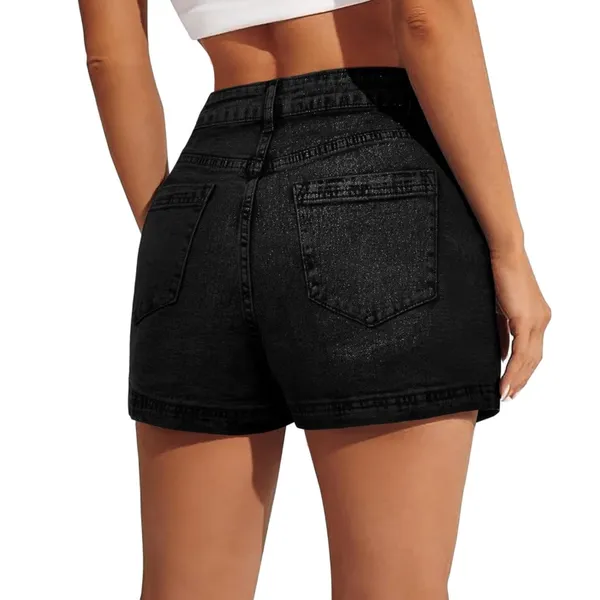 NWT Black Denim Skort for Women - High Waist Mini Denim Skirt - Small - Image 3