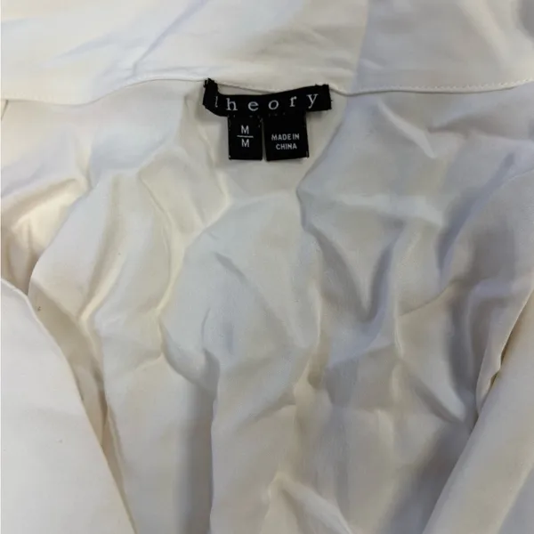 Theory Wrap-Front 100% Silk Long-Sleeve Blouse: Size Medium - Image 6