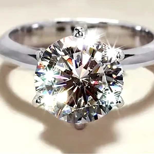 Boutique 2 Carat Platinum Solitaire Simulated‎ Diamond Engagement Wedding Ring, 8 - Image 4