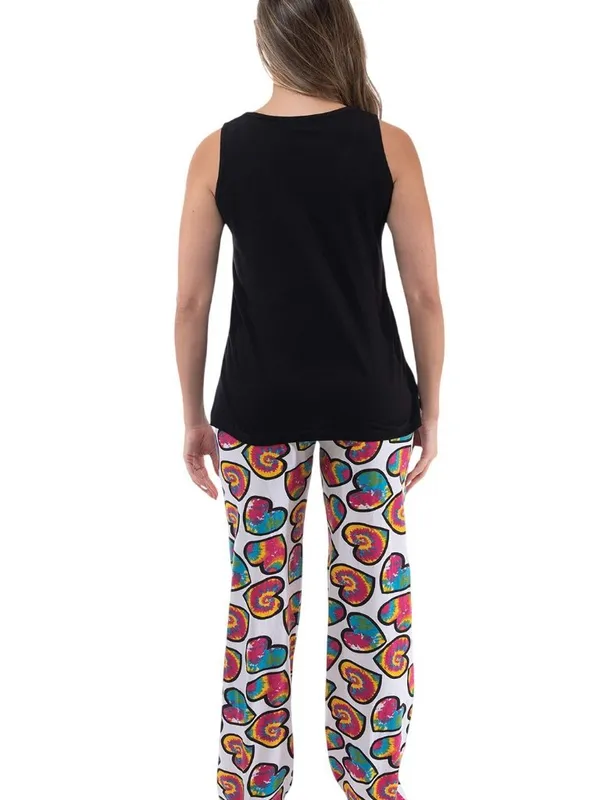 NWT Just Love 100% Cotton Sleepwear Pajama Set Top & Pants 92278961 Black M - Image 3