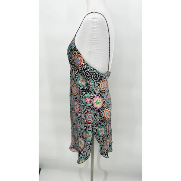 Vintage Indulgence Slip Dress Satin Mandala‎ Maximalist 90s Vibrant Size Small - Image 3