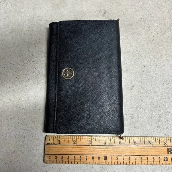 Tory Burch Purse Bag Crossbody Black Robinson Leather Wallet Vintage NO CHAIN** - Image 11