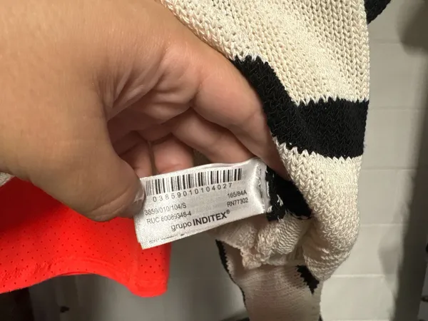 Zara Striped Open Knit V-Neck Slouchy Pullover Sweater - Image 5
