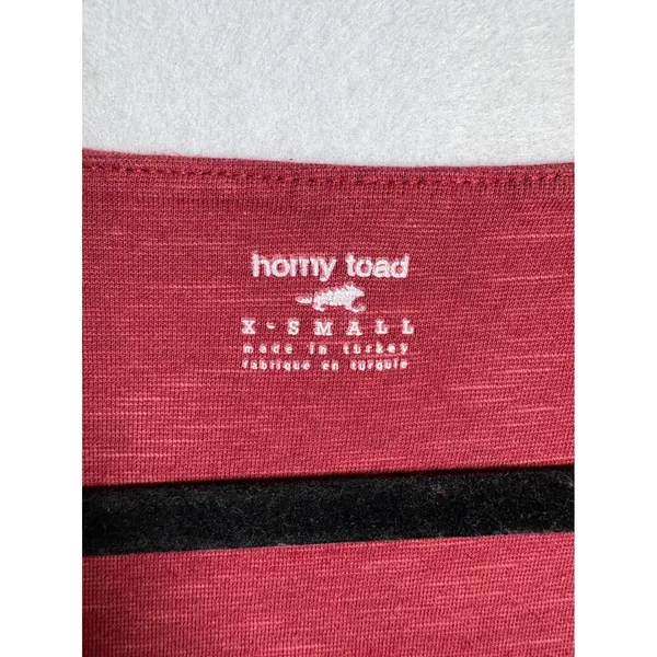 Horny Toad Toad&Co XS Red Floral Tencel Organic Cotton A-Line Dress 3/4 Sleeve - Image 5