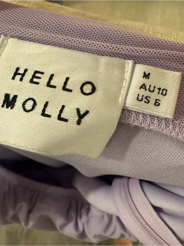 Hello Molly Social Status Strapless Mesh Frill Midi Dress‎ Lilac Medium - Image 6