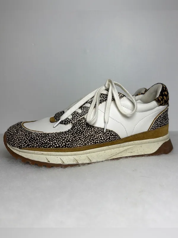 Madewell Sneakers Unisex Kickoff Trainer Leather Calf Hair Lace Up - Image 2