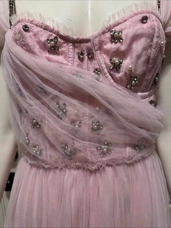 LoveShackFancy Dantine Ballet Embellished Tulle Evening Gown Maxi Dress S 14 - Image 6
