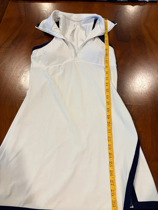 Amazon White and Black Sleeveless Midi Dress with Zip Collar - Image 5