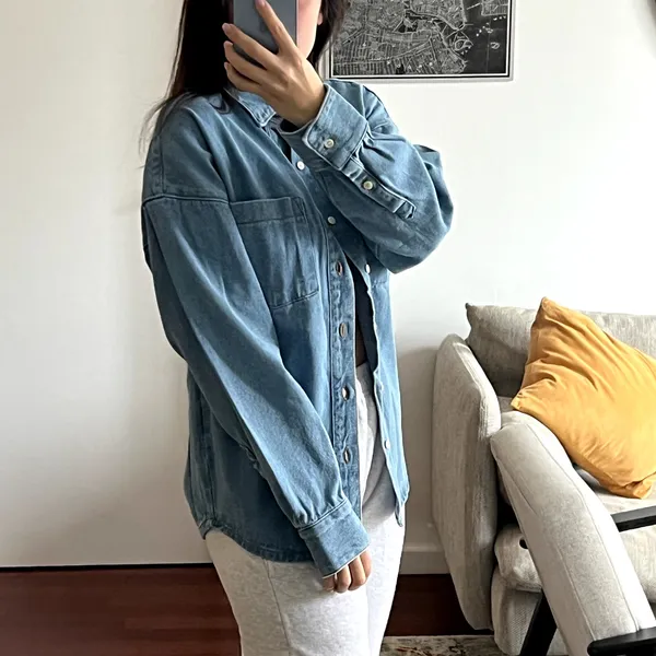 Yellow the label Yelabel Denim button down shirt blue size XS New - Image 2