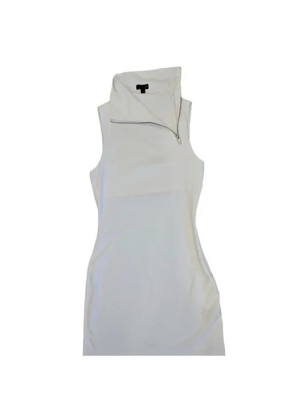 Rare NBD White Sleeveless Cowl Neck Mini Dress - Image 2