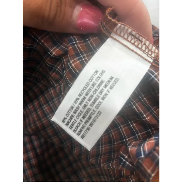 wild fable Rust Plaid Smocked Halter Peplum Tank - Image 3