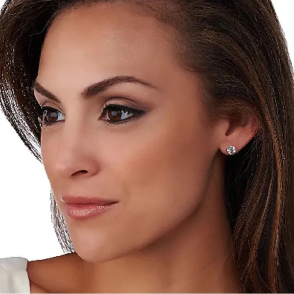 Diamonique sterling silver stud earrings - Image 7