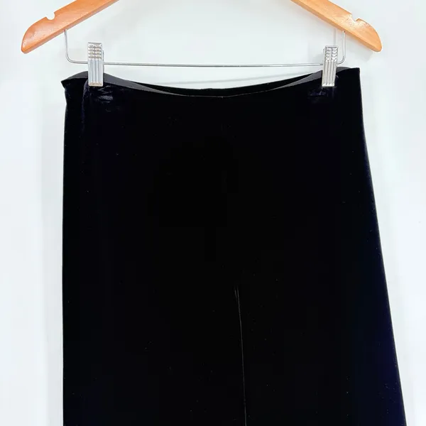 Alex Evenings Velvet Wide Leg Pull On Pants Sz M Black Holiday Quiet Luxury 90s - Image 3