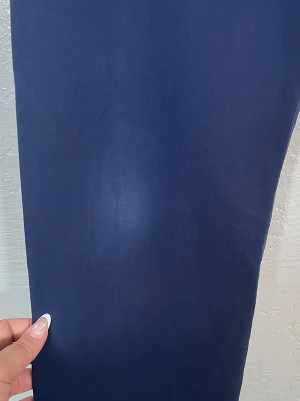 Figs Women M Navy Blue Livingston High Waisted Scrub Pants Yoga Waistband Pocket - Image 3