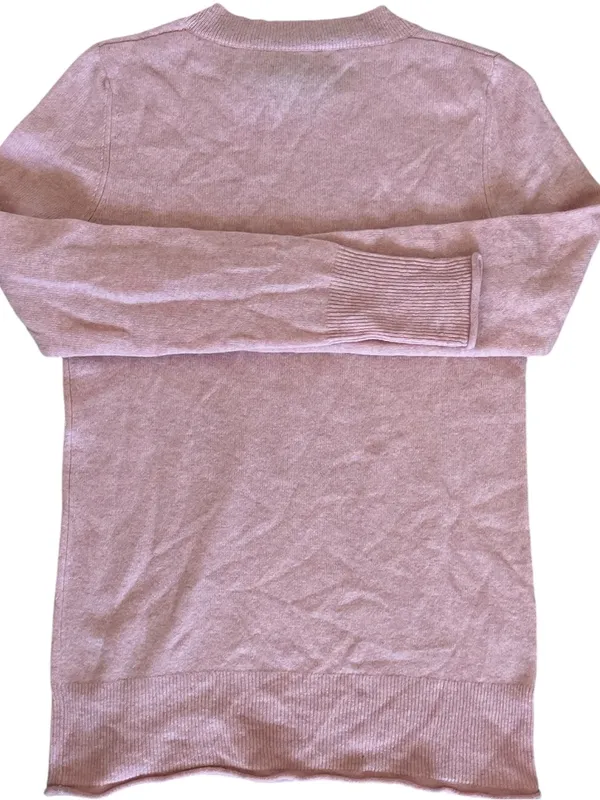 Aqua Soft Pink Cashmere Crewneck Long Sleeve Sweater Size M - Image 3