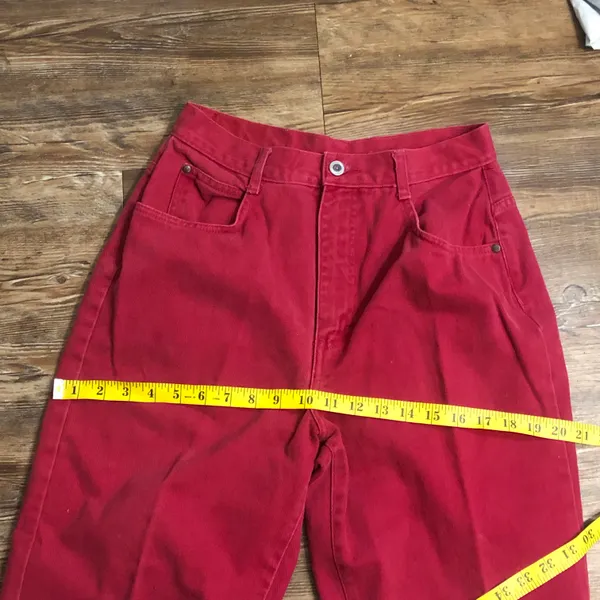 Red Vintage GITANO High waisted straight leg jeans (Vintage size 10/ US Size 6/ Waist 28”) - Image 7