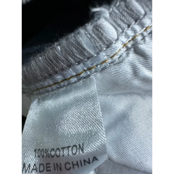 White Fox What A Feeling Mid Rise Straight Leg Jeans‎ Blue Wash Size L Raw Hem - Image 8