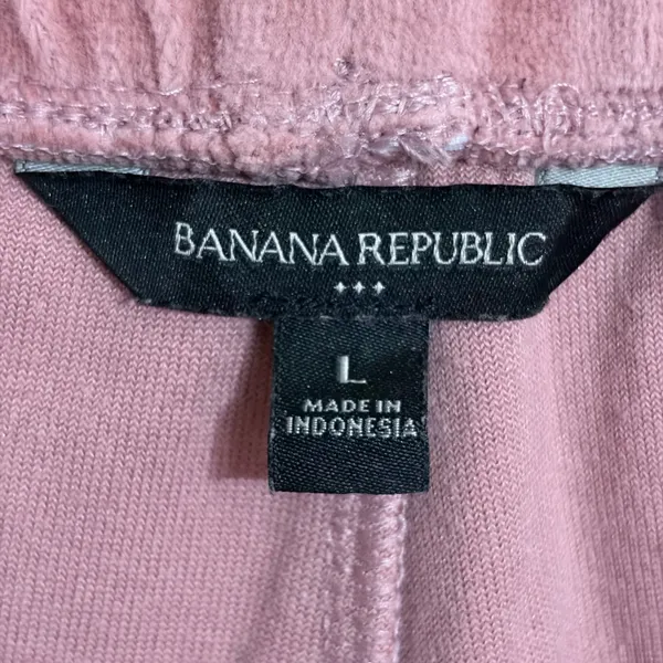 Banana Republic Womens Velour Joggers Pink Elastic Waist Lounge Pants Large - Image 6