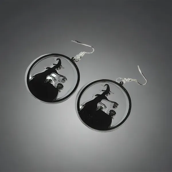 Witch Skulls Gothic Style Black Round‎ Acrylic Fashion Earrings - Image 2