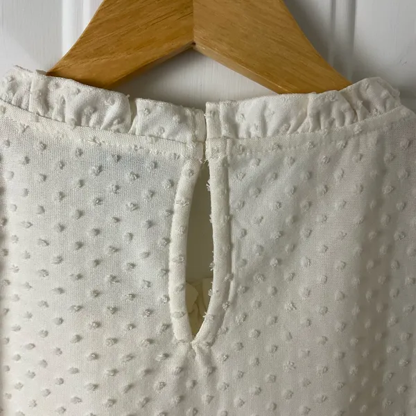J. Crew‎ Cream Knit Babydoll Sleeveless Top Size Small - Image 5